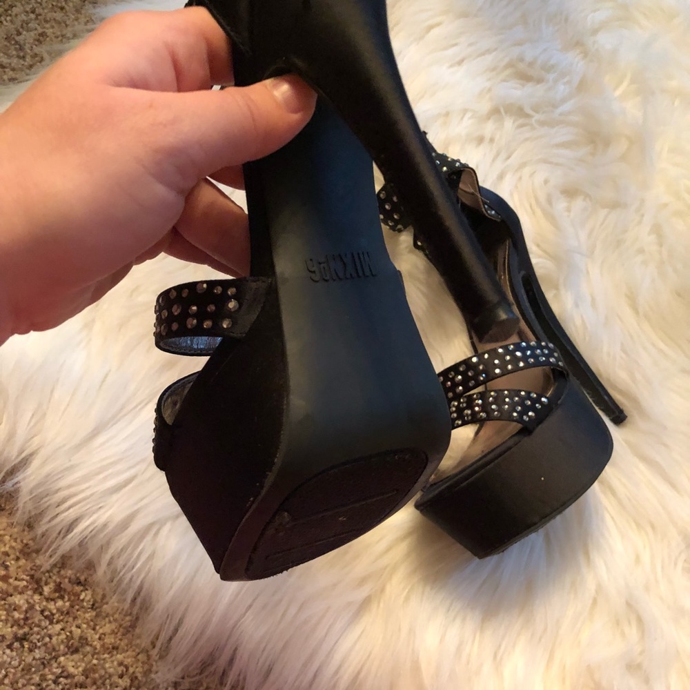 ~Mix No. 6~ Black rhinestone high heels. size: 6 - Picture 5 of 8